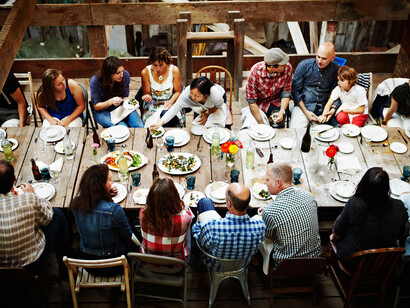 A happy dinner with friends