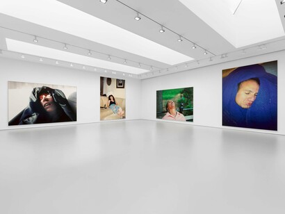 Installation view, Steven Shearer: Profaned Travelers, David Zwirner, New York, February 22–March 30, 2024.
Courtesy David Zwirner