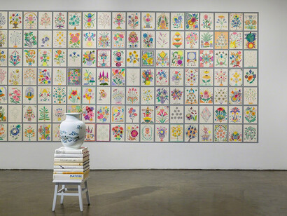 Installation view of A Cat in God’s Garden by Luisa Caldwell
Image courtesy of Smack Mellon. Photo by Etienne Frossard.