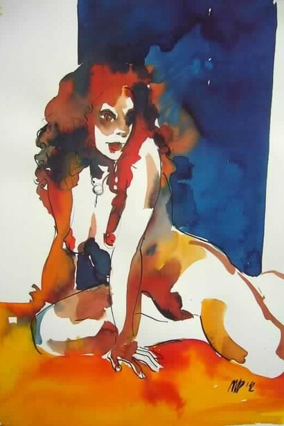 Massimo Geloso Peralta, Studio di figura C1,
ecoline su carta, 2012, 30 x 40 cm