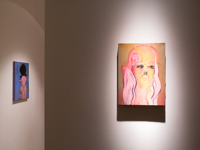 Installation view of On Drool solo show by Kate Lyddon