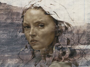 Jonathan Yeo, Lily Cole, 2014, Archival inkjet print with torn edges and hand finishing, Paper size: 24 x 20 in / 61.5 x 51.5 cm, Edition of 48, courtesy of Eleven, London 
