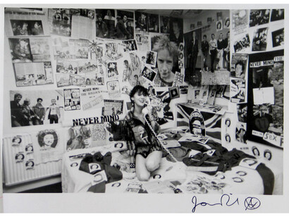 Jamie Reid, Fan in Bedroom, 1980, Photographic print, mm 210 x 258, Jamie Reid copyright Sex Pistols Residuals  