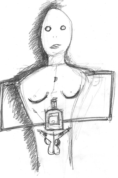 Marco Bolognesi. Bozzetto preparatorio  Techno Mutant