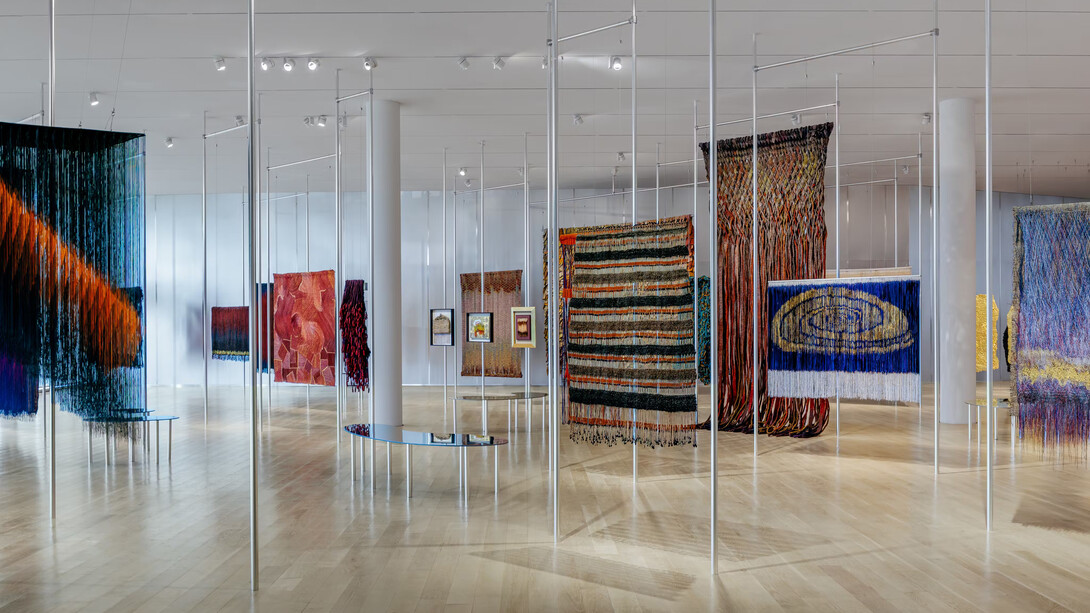 Olga de Amaral, exhibition view. Courtesy of Institute of Contemporary Art