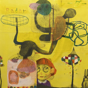 Kaoru Mansour, Radar, color pencil, pencil, charcoal, acrylic and paper on canvas, 30x30 inches. Courtesy of the artist and Launch LA 