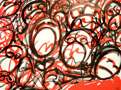 Hidden Bastards - 50x70 cm – caneta sobre papel gofrado