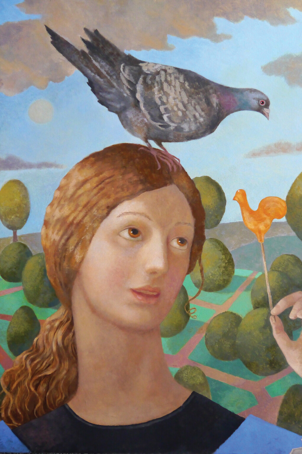 Olga Oreshnikov, Golden Rooster, oil on board, 50 x 50 cm. From Artists of Russia/Francis Iles Galleries