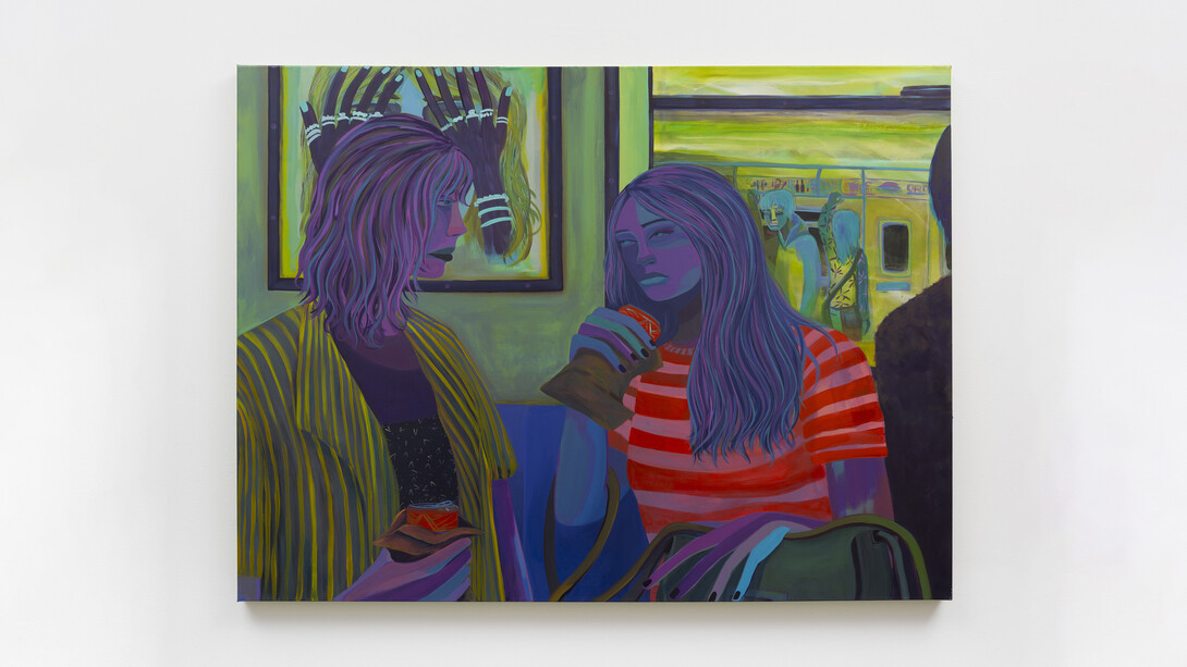 Danielle Roberts,
passing under (moving still), 2023,
acrylic on linen,
36 x 48 in,
91.4 x 121.9 cm. Courtesy of the artist and Micki Meng Gallery