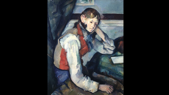 Paul Cézanne, Le garçon au gilet rouge, 1888-1890 huile sur toile, 79,5 x 64 cm . Fondation Collection E.G. Bührle, Zurich  photo SIK-ISEA, Zurich (J.-P. Kuhn)