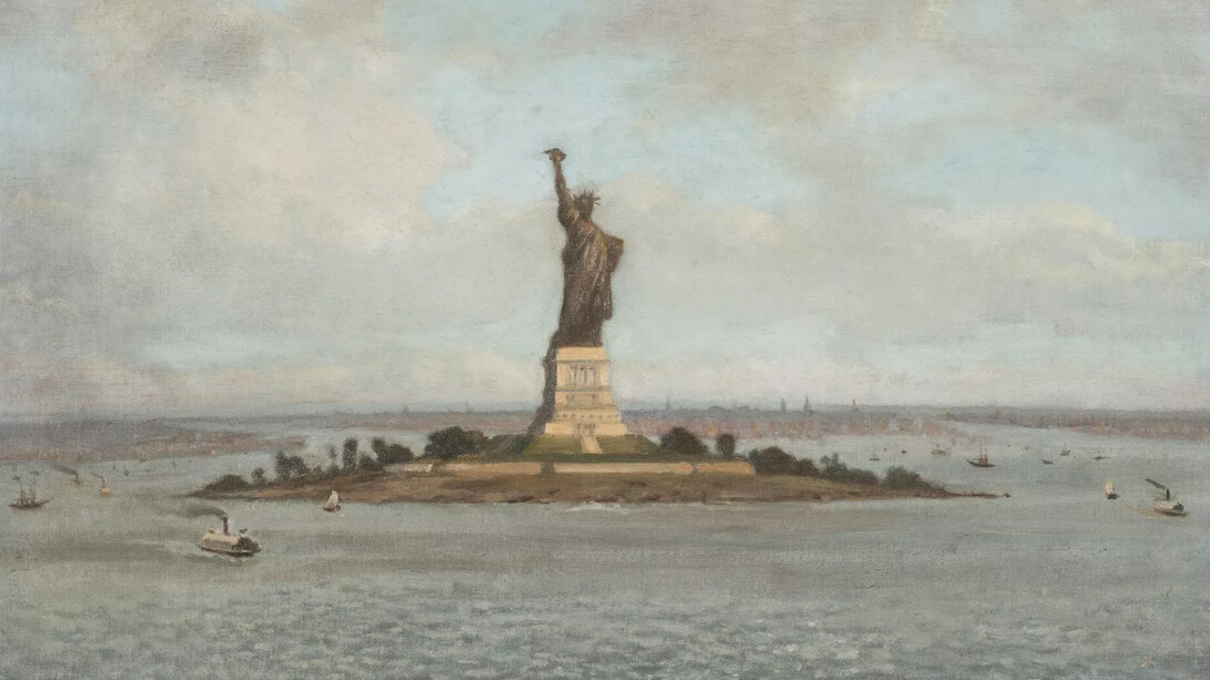 Auguste Bartholdi, Anticipatory view of the Statue of Liberty (detail), circa 1882–1883. Courtesy of Musée d’Orsay