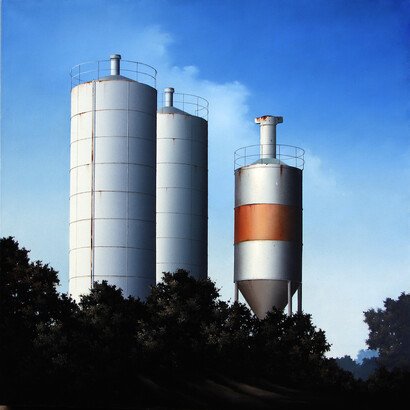 Angelo Davoli, Sentinelle, 2011, olio su tela, 60 x 60 cm