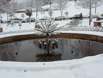 A fountain under the snow in Morocco