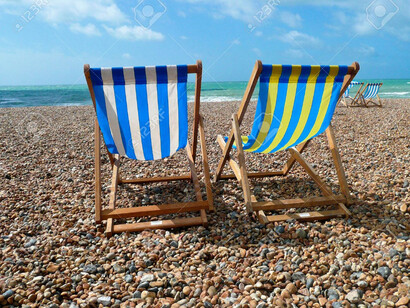 Quiet day on the beach in Brighton