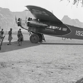 In 1934 Mittelholzer and his crew delivered this retired Swissair craft personally to Emperor Haile Selassie of Abyssinia in Addis Abeba.
ETH Library, Zurich
