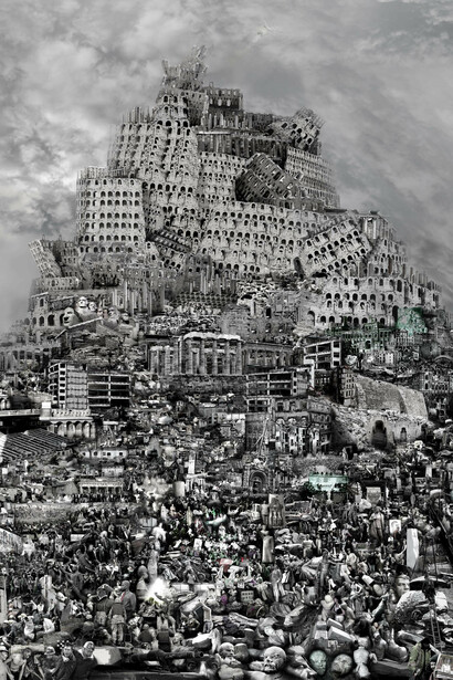Du Zhenjun (b.1961), The Tower of Babel—Destruction, 2012 Silver print, 240 x 180 cm (94 1/2 x 70 7/8 in.), Edition of 6