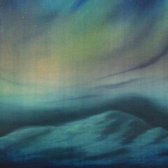 Edouard Wolton, Aurore boréale (detail), 2014, acrylic and oil on canvas 60 x 80 cm, Courtesy Galerie Les filles du calvaire