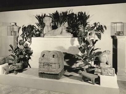 Floyd Faxon, Vista del patio de las Stendahl Art Galleries (detalle), 1944. Cortesía del J. Paul Getty Museum.
