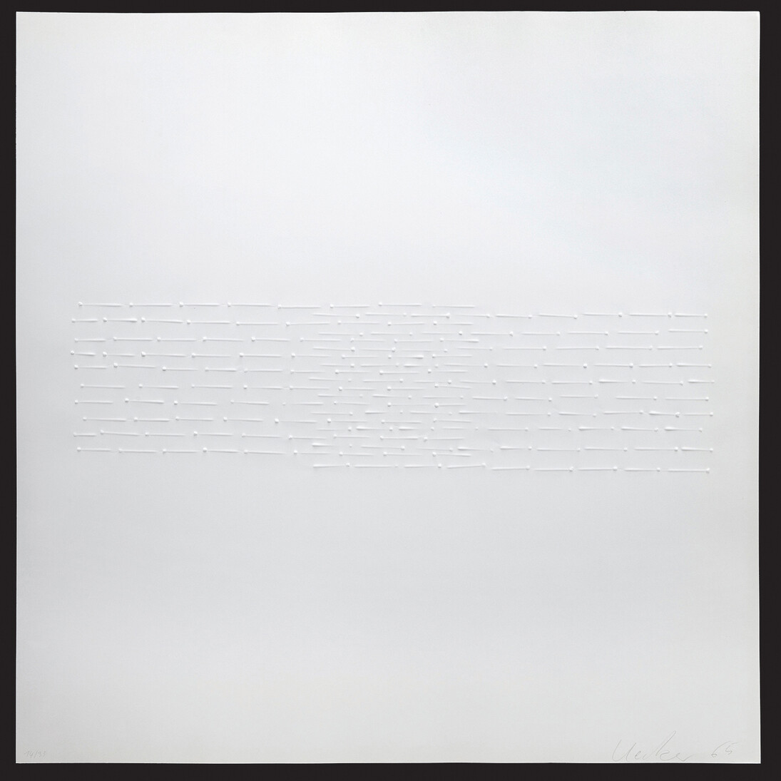 Günther Uecker, Parallele Strukturen, 1965, Embossing on paper, Edition of 35, 46.4 x 46.4 cm