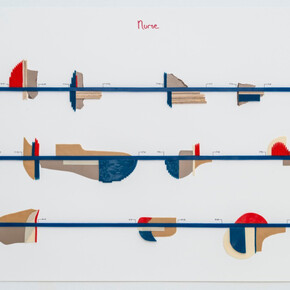 Melanie McLain, Nurse, 2014, silicone rubber, latex rubber, plastic laminate, pigment, wood and ink on paper, 22 x 30 inches