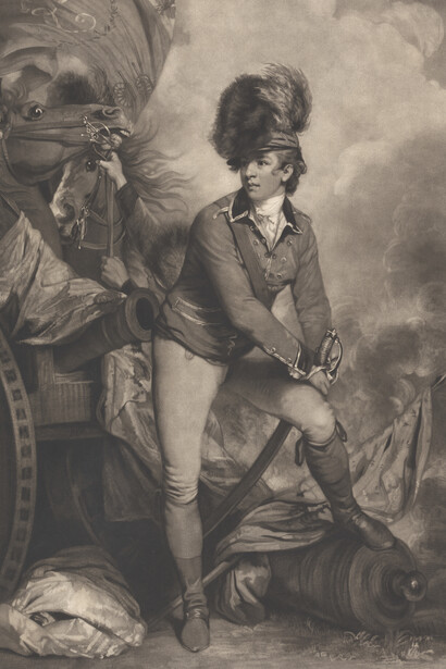 John Raphael Smith after Sir Joshua Reynolds, Colonel Tarleton (detail), 1782. Courtesy of Yale University Art Gallery