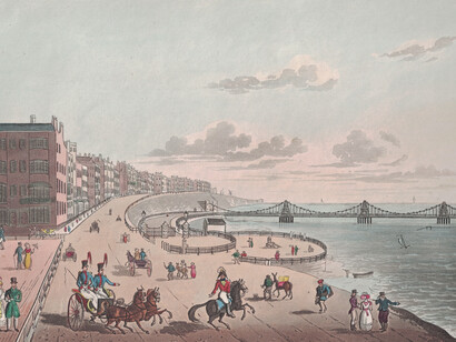 J. Bruce (active 1820s) - The Chain Pier from the South End of the Steine (from his Select Views of Brighton)