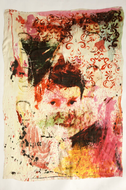 Alexander Polzin, Furie II, Megaira, 2012, 150 x 110 x cm, Mixed media on silk