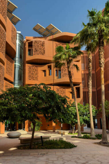 Masdar City in Abu Dhabi is a pioneering urban development designed to be one of the world’s most sustainable cities
