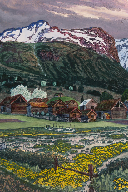 Nikolai Astrup, Marsh Marigold Night, c.1915, Colour woodcut on paper, 40.7 x 47 cm, The Savings Bank Foundation DNB/The Astrup Collection/KODE Art Museums of Bergen. Photo © Dag Fosse/KODE, detail