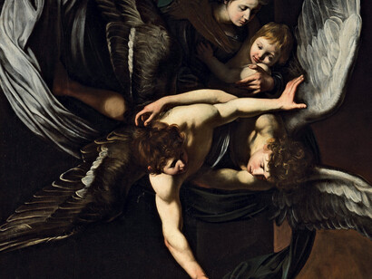 Caravaggio, Sette opere della Misericordia, dettaglio