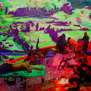 Zico Albaiquni, In the search of Lukis in the sense of what it used to be (Mencari Arah menuju pengertian lukis sedia kala) (detail), 2024. Courtesy of Ames Yavuz