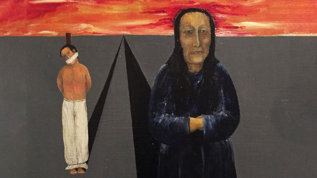 'Pirámide', pintura de Rodrigo Gonçalves