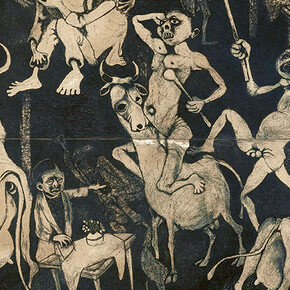 Dumile Feni, African Guernica [Guernica africano] (detalle), 1967. Cortesía del Museo Nacional Centro de Arte Reina Sofía