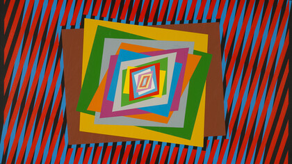 Ferruccio Gard, Cromo-Struttura-71 N. 7, acrilico su tela, cm 100 x 80 x 2,7, 1971