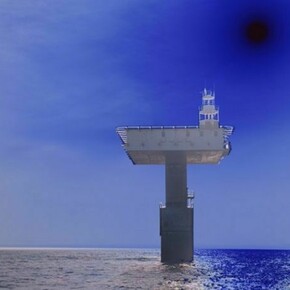 Catherine Yass, Lighthouse East (detail), 2011, Photographic transparency, lightbox 50.8 x 40.75 x 6.5 inches (129 x 103.5 x 16.5 cm)