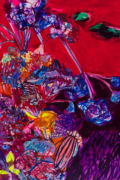 Jadé Fadojutimi, Once again, she found herself betrayed by this forsaken climate, 2025. Courtesy of Pippy Houldsworth Gallery