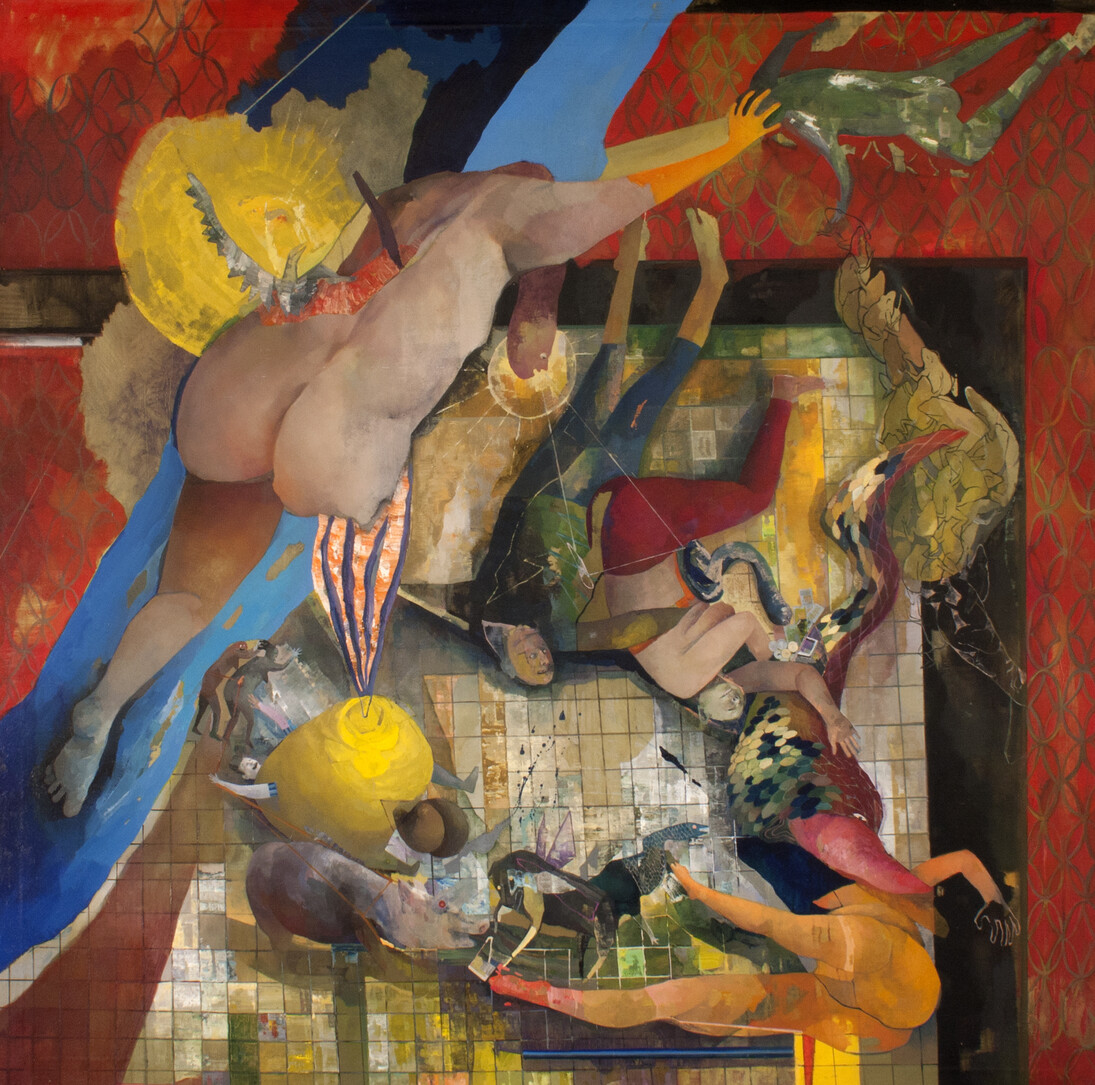 Chiara Sorgato, From first to last through violence and dust, 2014, 150 x 150 cm, olio su tela