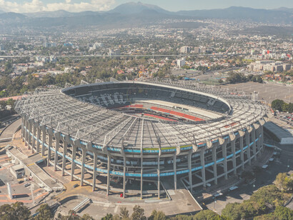 Vista aérea del Estadio Azteca