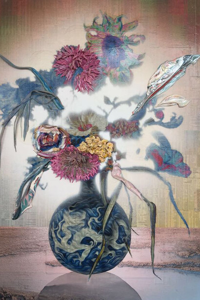 Blink of an Eye (Study) Portrait, Gordon Cheung, 100 x 80 cm, Mixed media on canvas,
2018