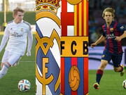 Martin Ødegaard (Real Madrid) y Alen Halilovic´(F.C. Barcelona)
