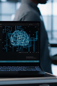 A notebook used by AI and IT experts, showcasing brain-inspired technology and artificial neurons in neuromorphic computing