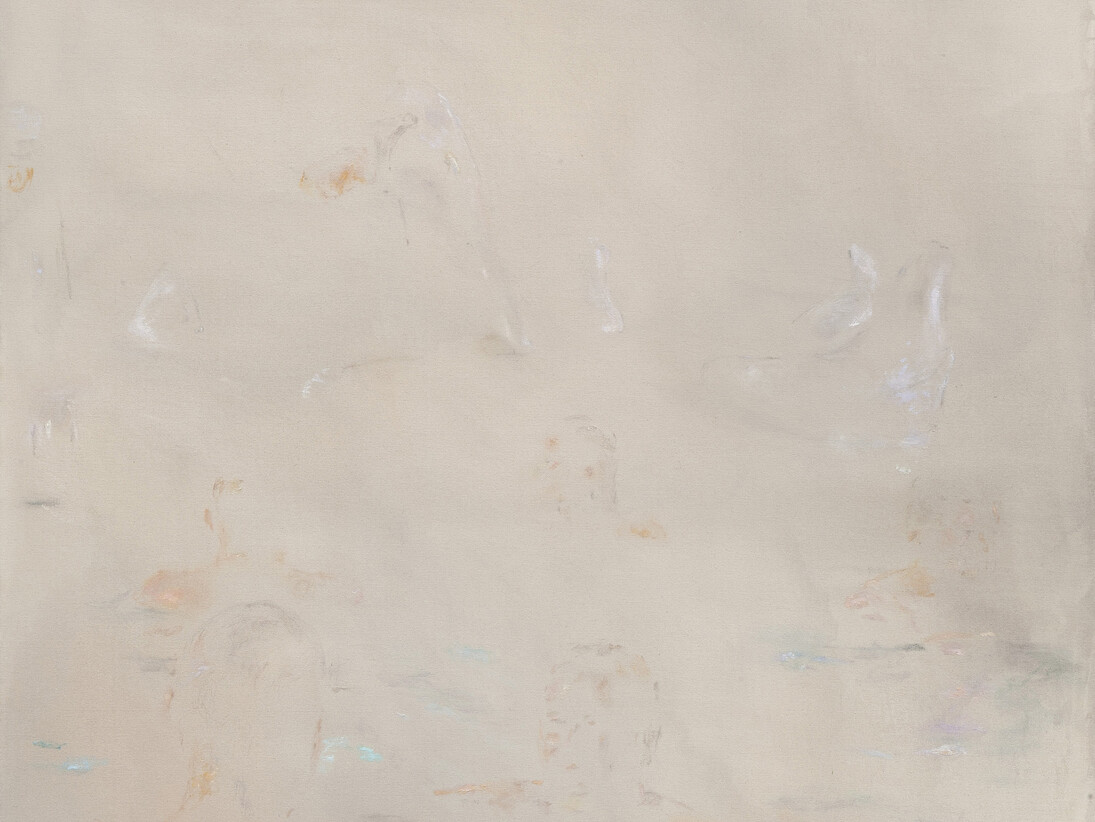Maaike Schoorel, Swans and Swimming Pool (detail), 2014, oil on canvas, 173 x 137 cm - 68 1/8 x 54 inches, Copyright the artist, Courtesy Maureen Paley, London
