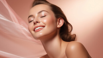 A model displaying radiance, the modern ideal of youth— flawless, ageless and carefully curated 