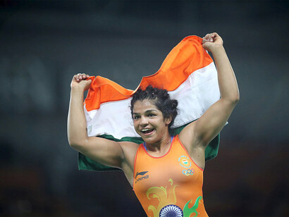 Sakshi Malik after winning Bronze