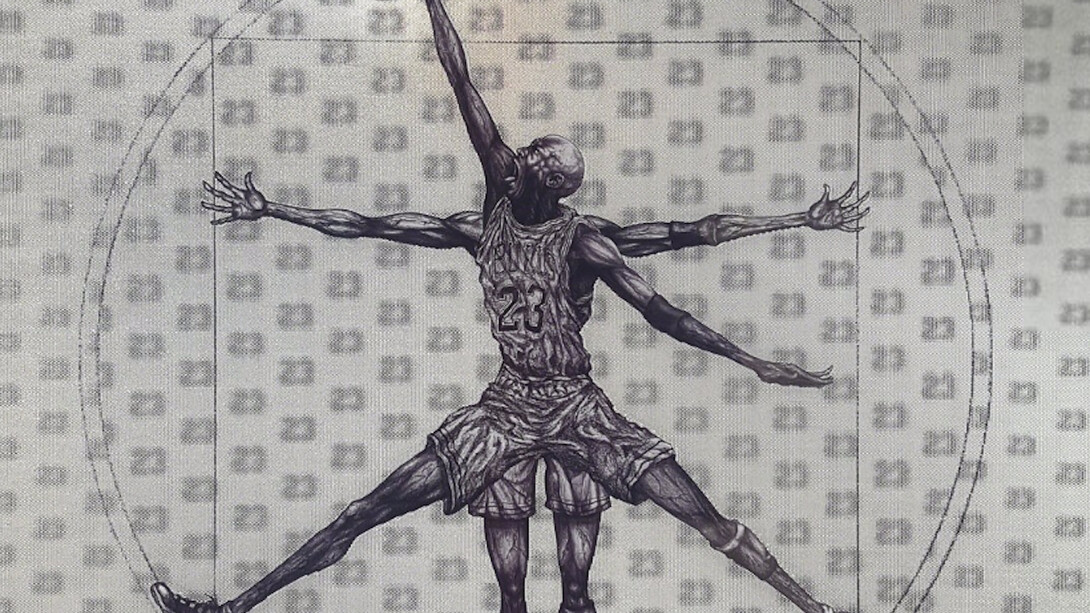 Keng Lau, Vitruvian Athlete Basketball, 2016. Courtesy of Madelyn Jordon Fine Art