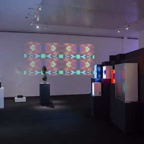 Benveniste/Rodríguez. Percepción e ilusión, vista de exhibición. Cortesía del Museo Nacional de Bellas Artes