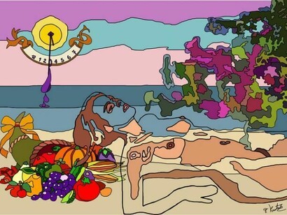 Torsten Krutsch: "Wenn der Sommer nicht mehr weit ist", nach Konstantin Wecker, Dispersion auf Holz, 125 x 90cm, 2012