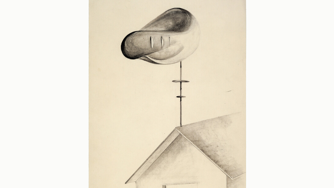 Isamu Noguchi, Study for "Musical Weathervane", 1933, Conte crayon [?] on paper, 25 1/2 x 19 5/8 inches