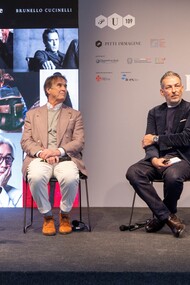 Brunello Cucinelli e Mr Porter alla Tavola Rotonda presso l’Unicredit Theatre della Fortezza da Basso di Firenze. Credits: F.Guazzelli