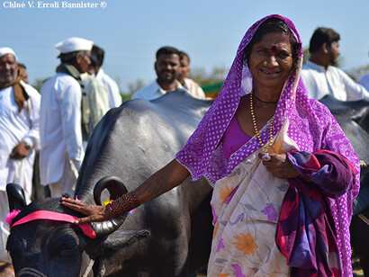 Indian lady with typical sari dress